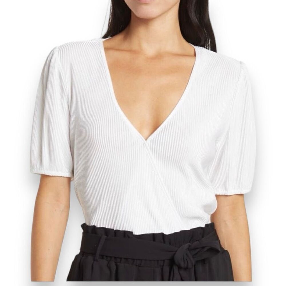 WAYF Puff-Sleeve Bodysuit Sz M